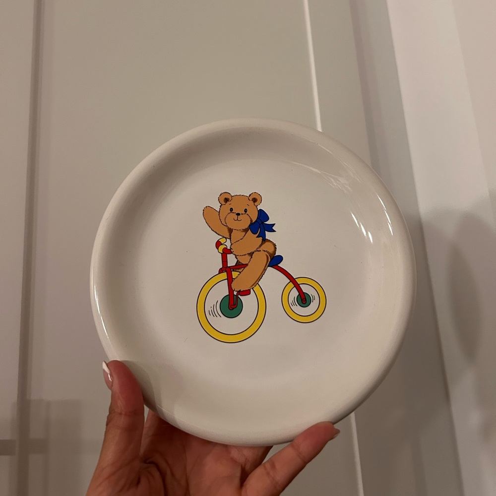 Vintage 1985 Lillian Vernon Childs Plate Bear Riding Tricycle